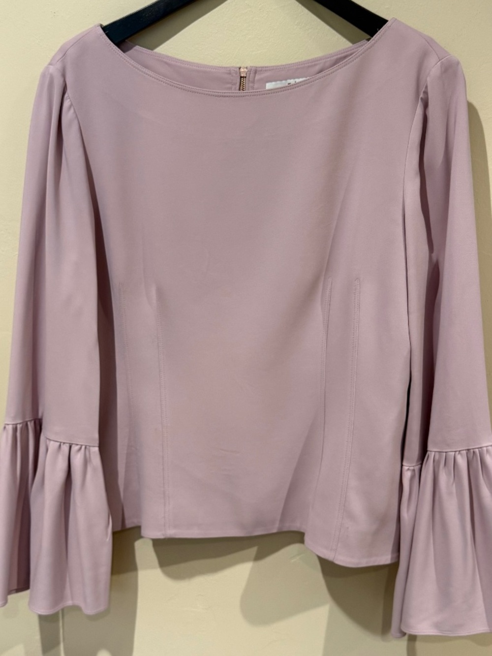 Tibi Stretch Suiting Bell Sleeve Top - Pink Lilac Size 12